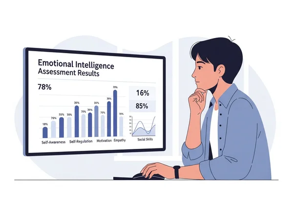 Person, die Ergebnisse eines Tests zur Emotionalen Intelligenz interpretiert