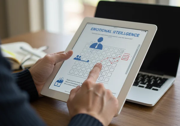 Person taking an online emotional intelligence test for growth